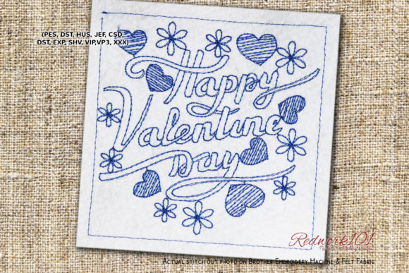Abstract Design Valentine Day Redwork Review