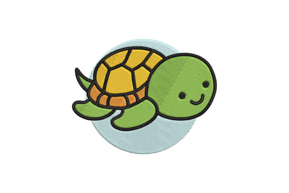 Cute Sea Animal Turtle Cartoon Embroidery