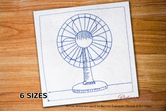 Electric Table Fan Redwork Embroidery Review