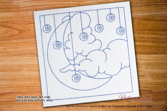 Moon with Cloud Redwork Review