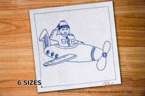 Pilot with Plane Embroidery Design Review