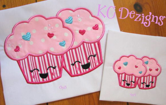 Valentine Love Pair Cupcakes Applique Review
